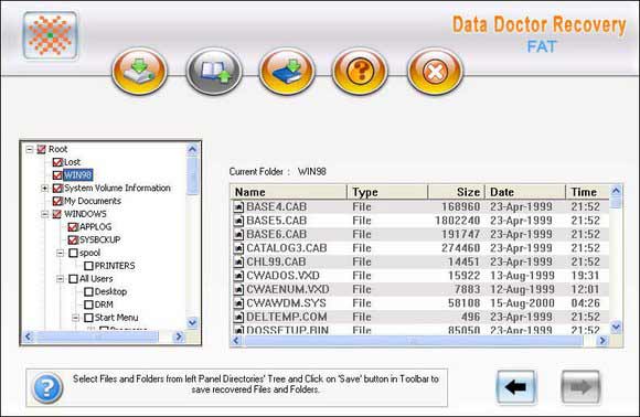 Undelete FAT Partition Data screen shot