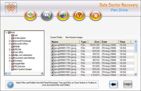 Screenshot of Memory Stick Recovery