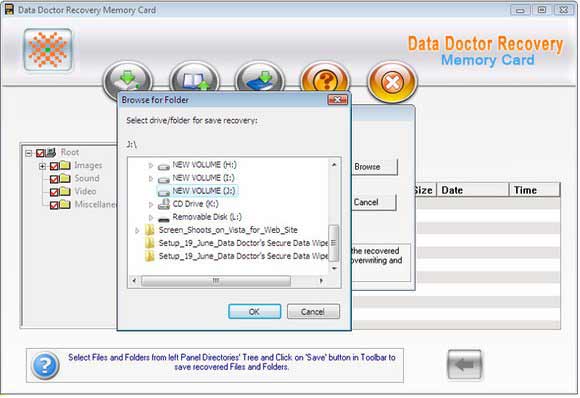 Screenshot of Recover Memory Card