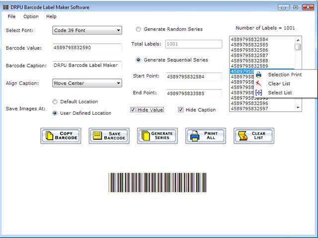 Barcode Maker Software screen shot