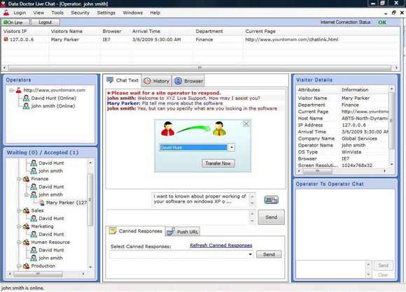 Screenshot of Business Chat Software