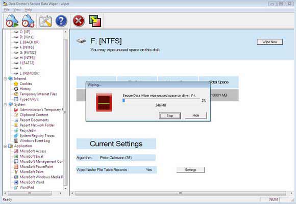 Screenshot of Professional Data Erasure Software