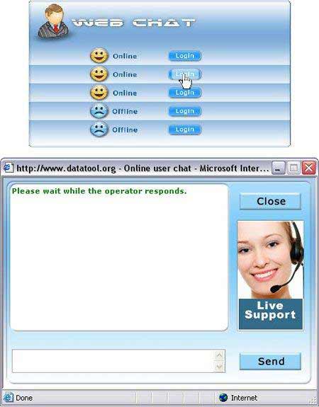 Multioperator Web Chat Software screen shot