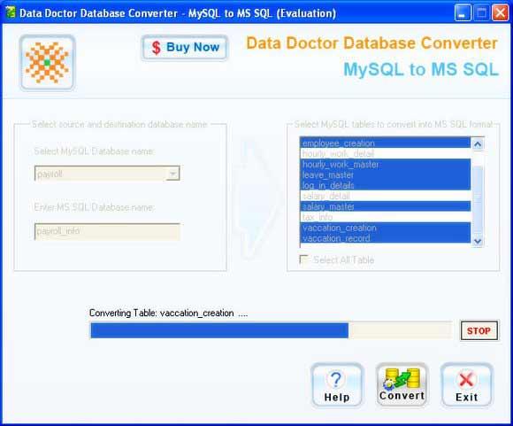 Screenshot of Migrate MySQL to Microsoft SQL Server