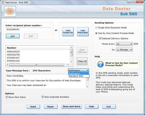 Screenshot of Pocket PC Messaging Software