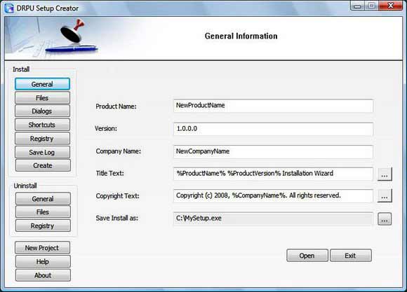 Screenshot of Windows Installation Package Creator 2.0.1.5