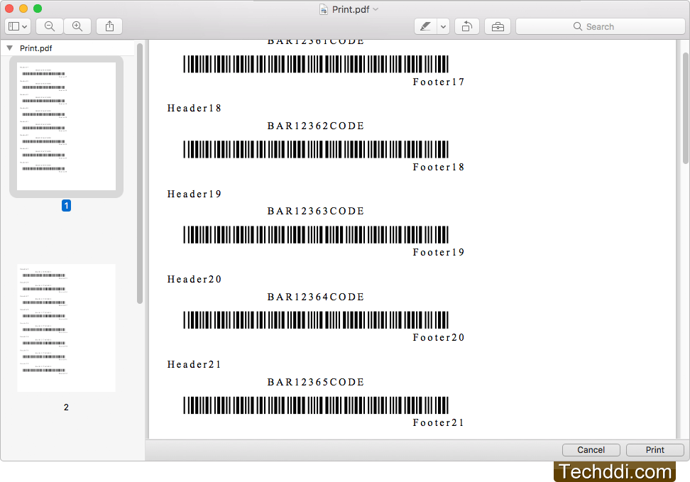 Print Preview Barcode Label Maker Software (for MAC Machines)