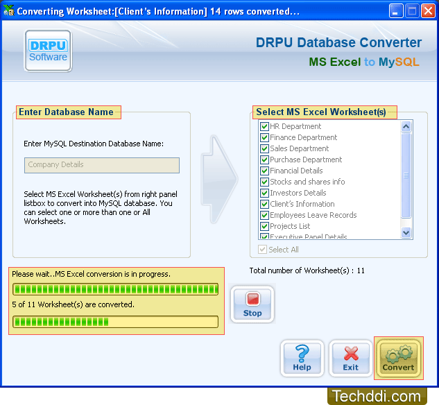 MS Excel to MySQL Database Converter