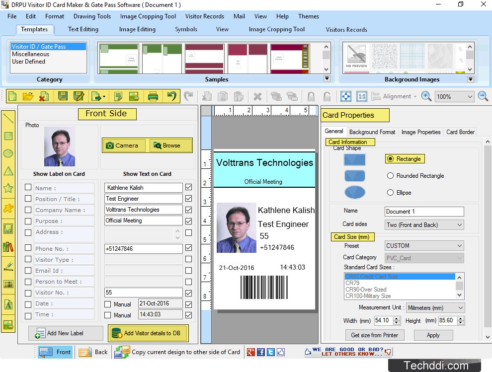 Visitor ID Card Gate Pass Management