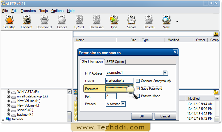 Locate the password field Locate the password field