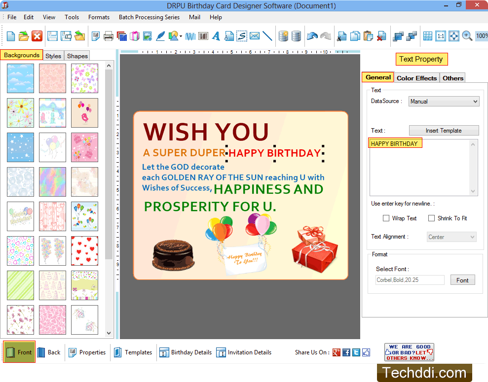 birthday cards maker software creates and prints birthday wishes cards