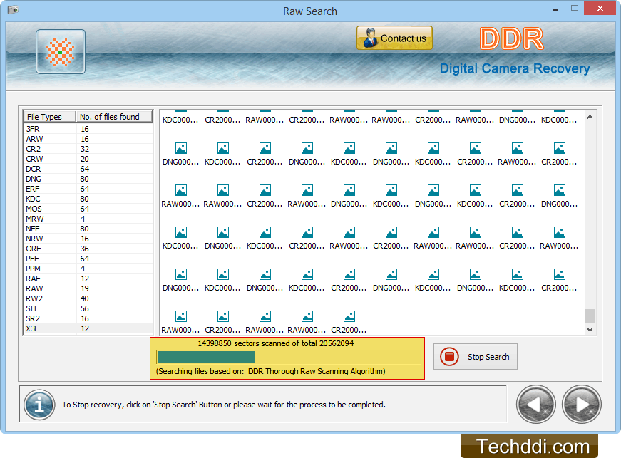 L'algorithme analyse DDR Raw