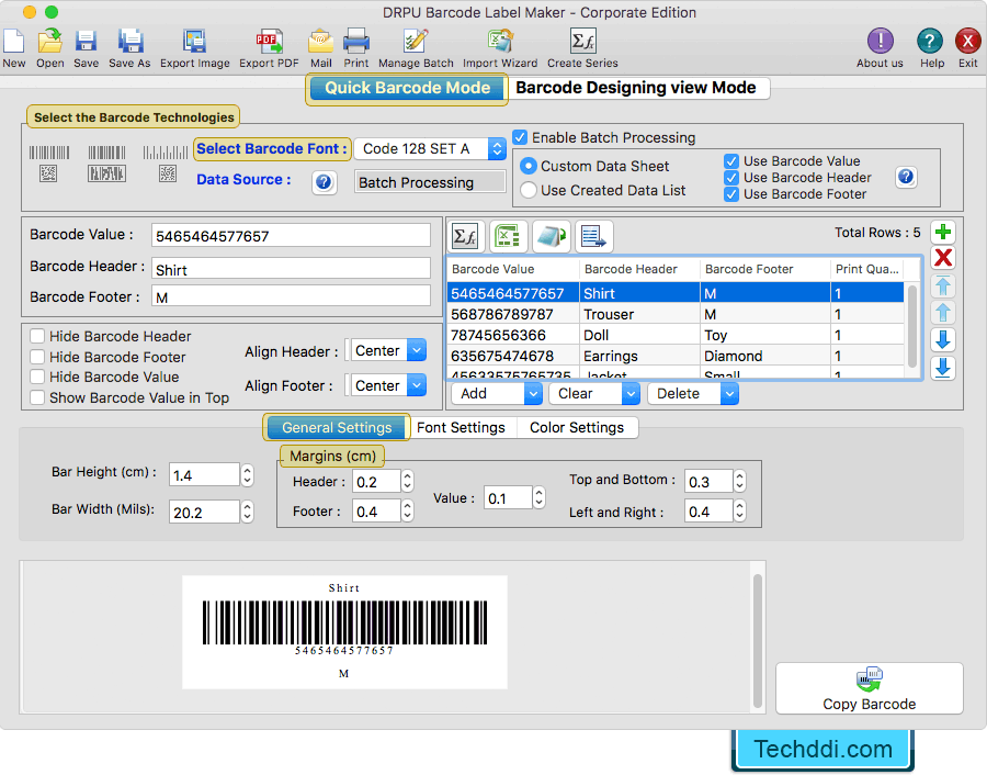 Barcode Label Maker Software (for MAC Machines)