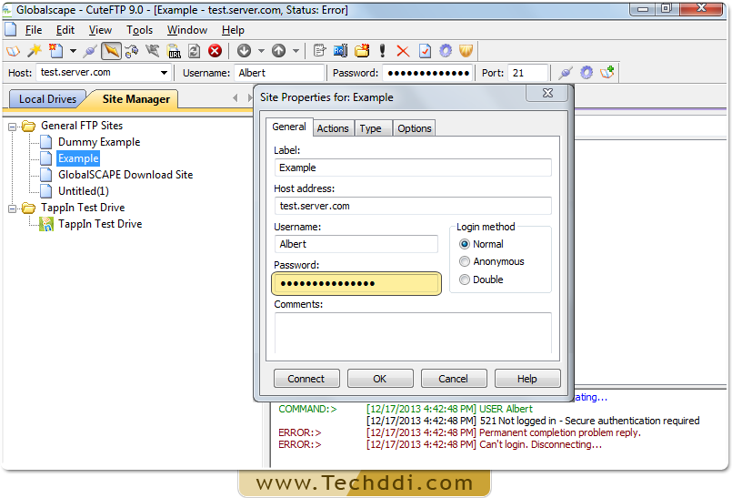 Locate the password field