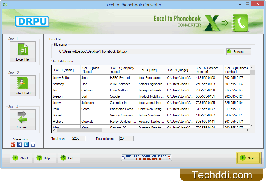 Sheet data view