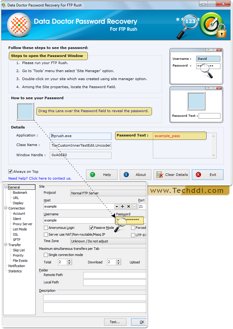 Password Recovery Software For FTP Rush