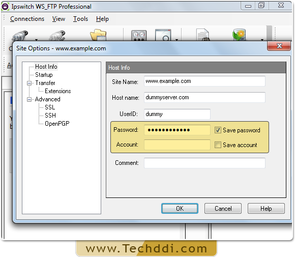Locate the password field Locate the password field