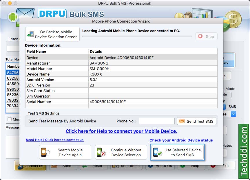 Connected device information Connected device information