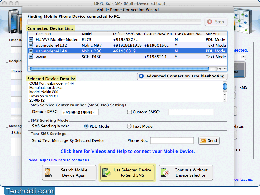 Mac Bulk SMS Software (Multi-Device Edition)