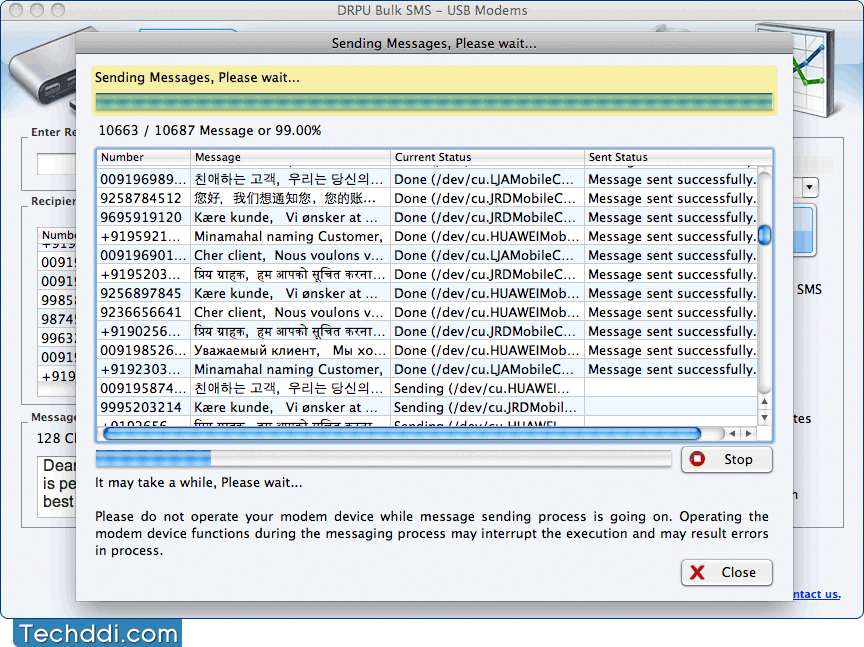 Mac Bulk SMS Software for USB Modems