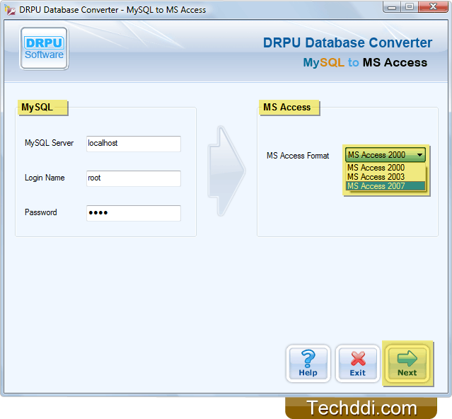 MySQL to MS Access Database Converter