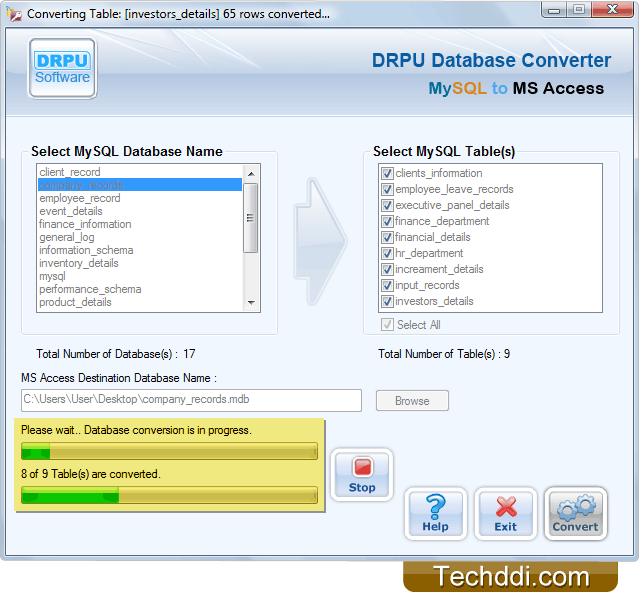 DB conversion is in progress