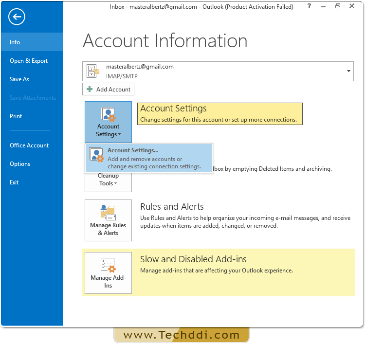 Apri il tuo MS Outlook