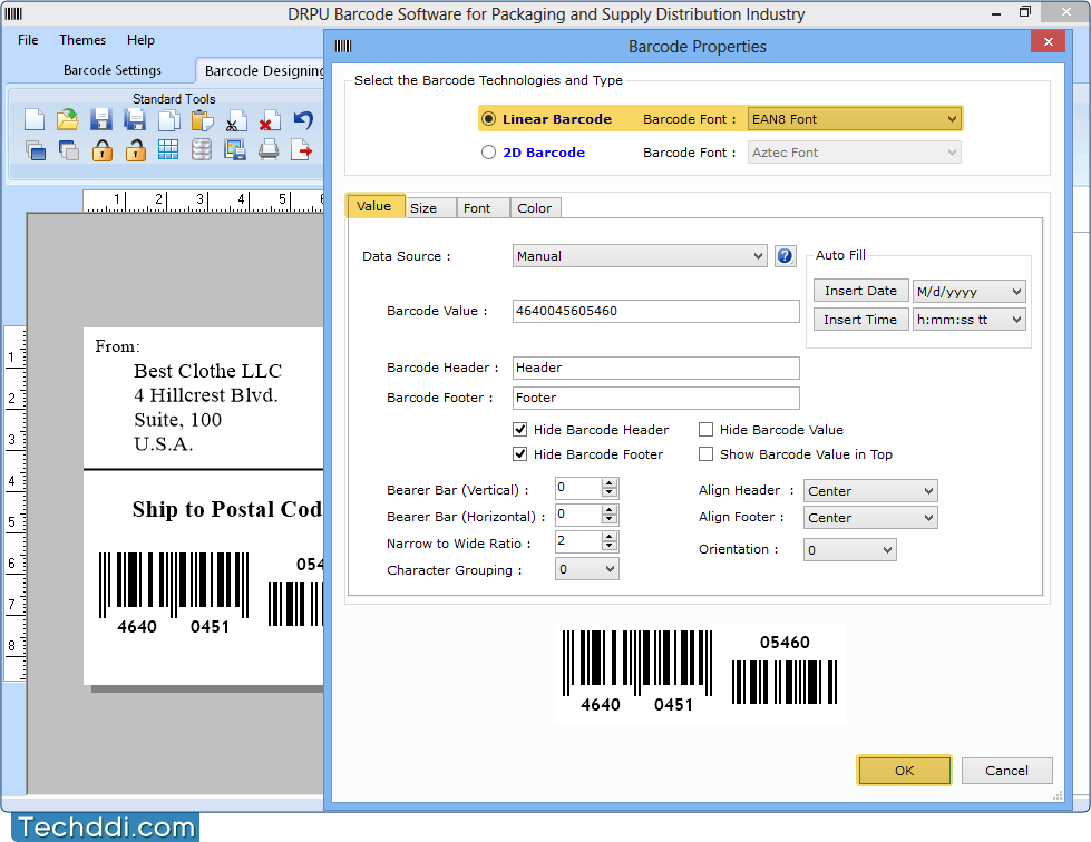Barcode Properties Barcode Software for Packaging Supply and Distribution Industry