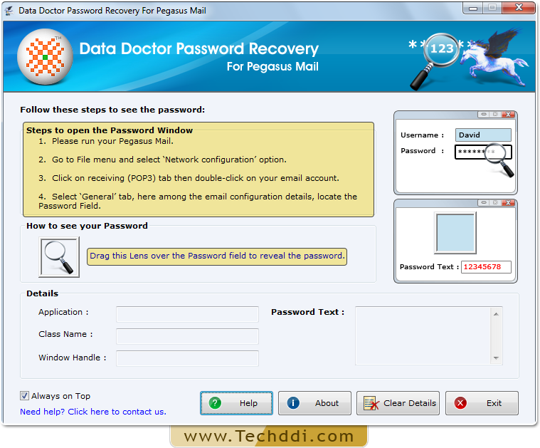 Open Password Recovery For Pegasus Mail