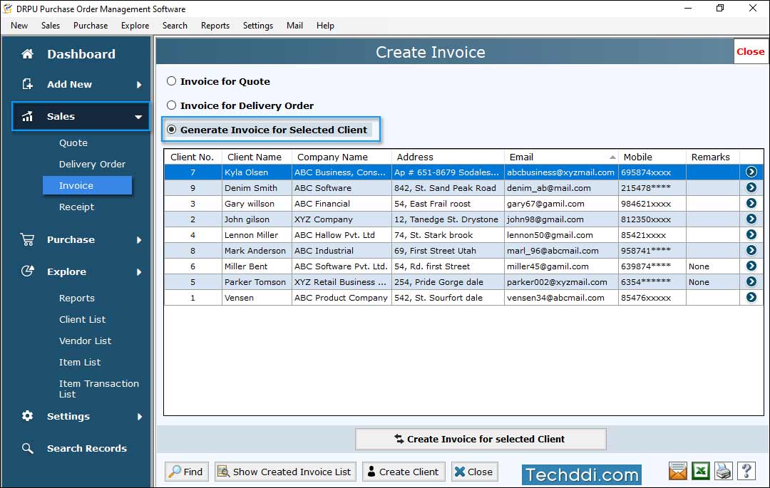 Create Invoice