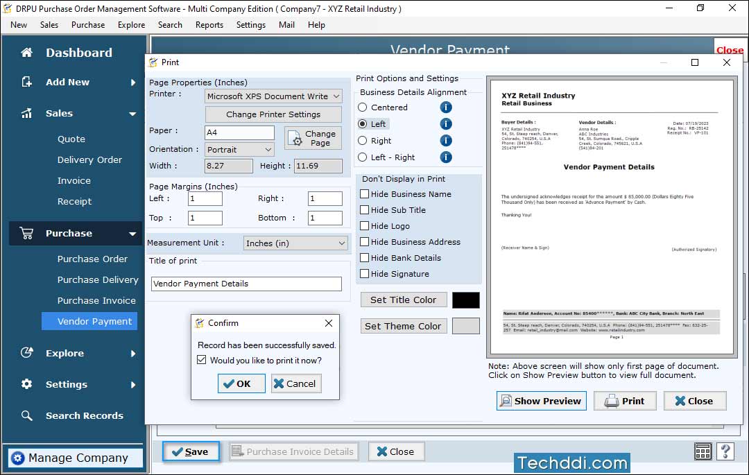 Print Invoice