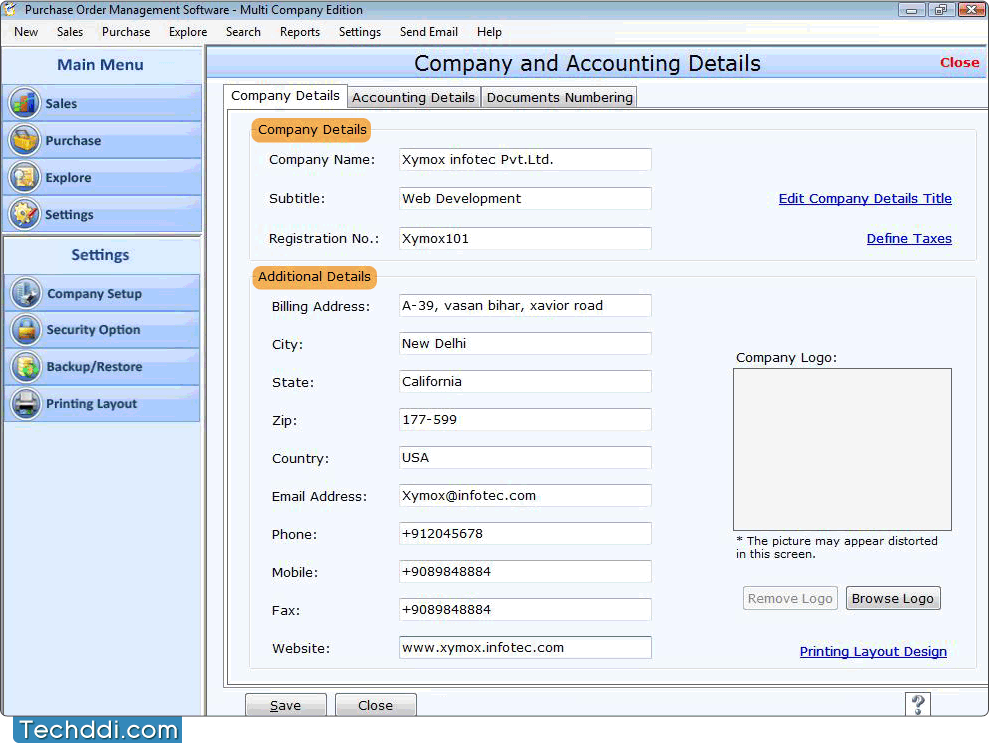 Update Company Details Update Company Details