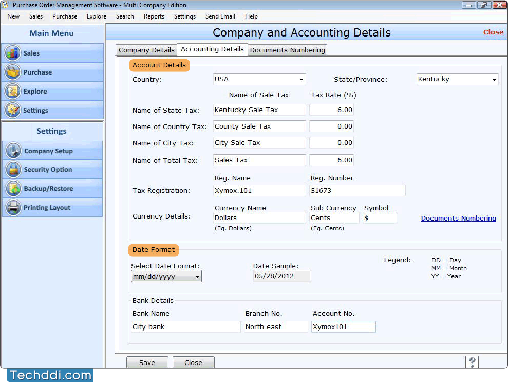 Update Accounting Details Update Accounting Details