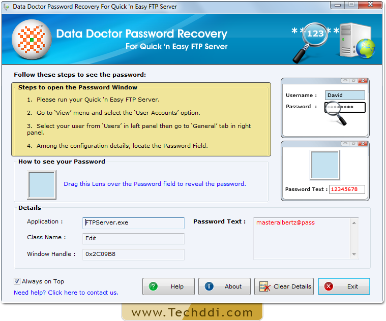 Open Password Recovery For Quick ‘n Easy FTP Server