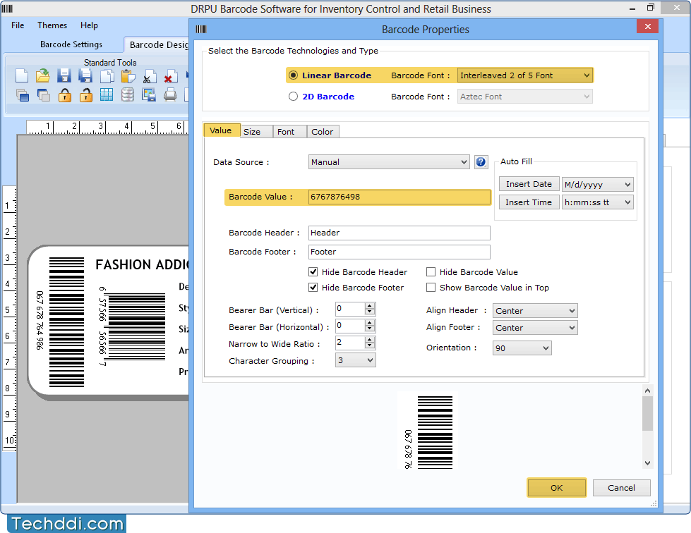 Barcode Properties Barcode Generator for Inventory Control
