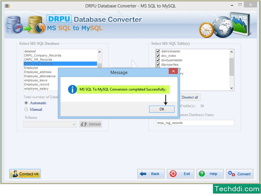 Processo de conversão de banco de dados MS SQL para MySQL está em andamento