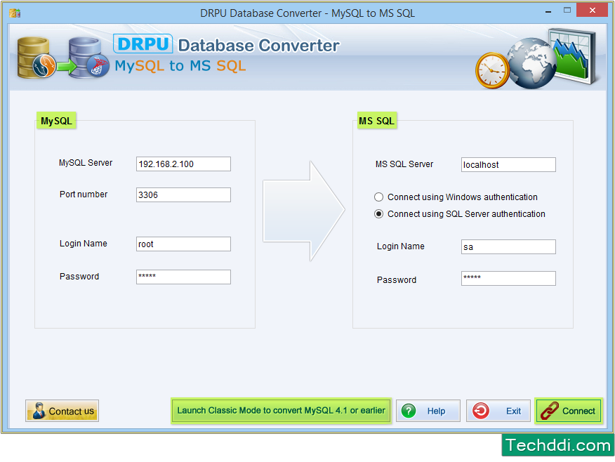 MySQL to MSSQL Database Converter