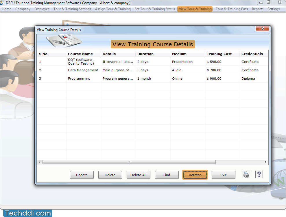 View Training Course Details