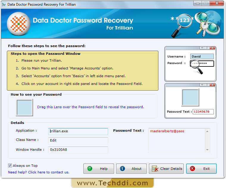 Open Password Recovery For Trillian Messenger