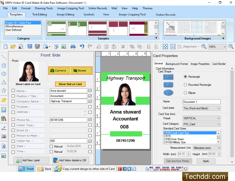 Visitor ID Gate Pass Maker Software