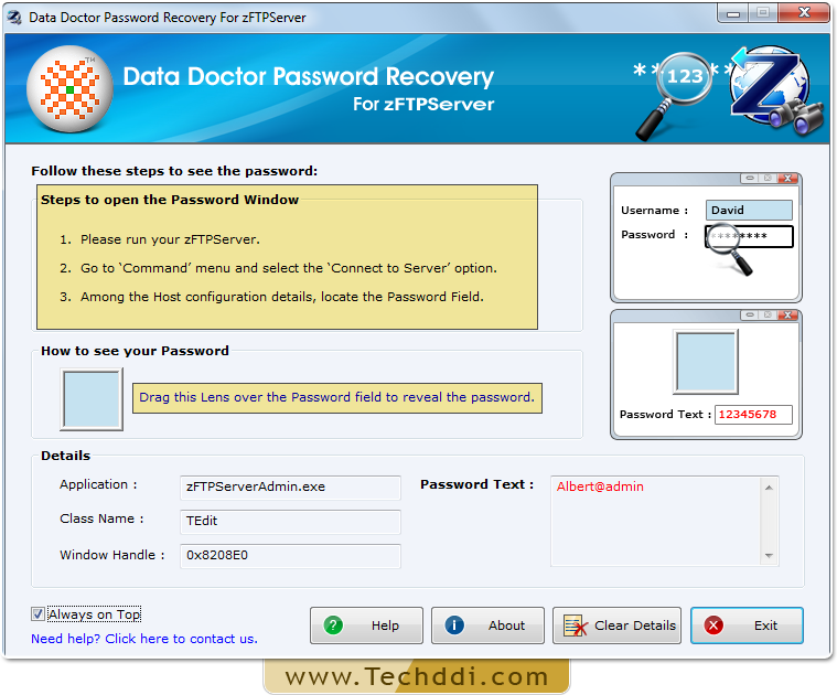 Open Password Recovery For zFTPServer